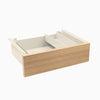 Desky Minimal Under Desk Drawer, Sublime Teak Laminate desktop, Wheat frame