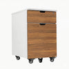 Desky Wooden Minimal Filing Cabinet, White frame, Prime Oak Laminate