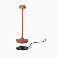 Desky nimbus rechargeable desk lamp with charging dock in terracotta