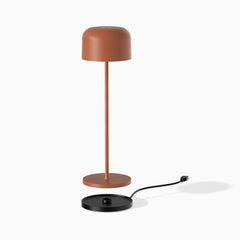 Deky orbit desk lamp in terracotta with charging dock