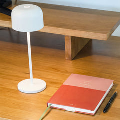 Rechargeable cordless desk lamp Desky orbit in white