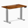 Desky Dual Mini Hardwood Sit Stand Desk, Pheasantwood desktop, Gray frame