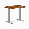 Desky Dual Mini Hardwood Sit Stand Desk, Pheasantwood desktop, Gray frame
