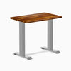 Desky Zero Mini Hardwood Office Desk, Pheasantwood desktop, Gray frame