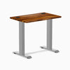 Desky Zero Mini Hardwood Office Desk, Pheasantwood desktop, Gray frame