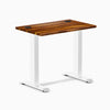 Desky Zero Mini Hardwood Office Desk, Pheasantwood desktop, White frame
