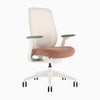 Desky Sereno Ergonomic Office Task Chair in White + Peach