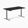 Desky Single Sit Stand Desk, Black desktop, Space Gray frame