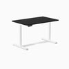 Desky Single Sit Stand Desk, Black desktop, White frame