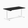 Desky Single Sit Stand Gaming Desk, Black desktop, White frame