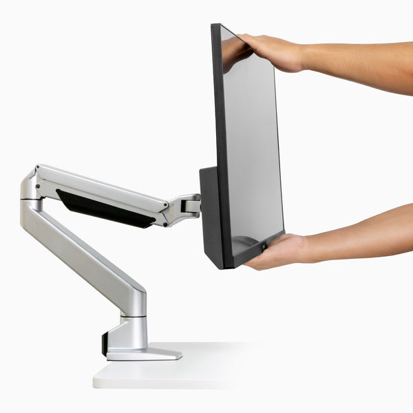 Ergonomic single monitor arm heavy duty capacity