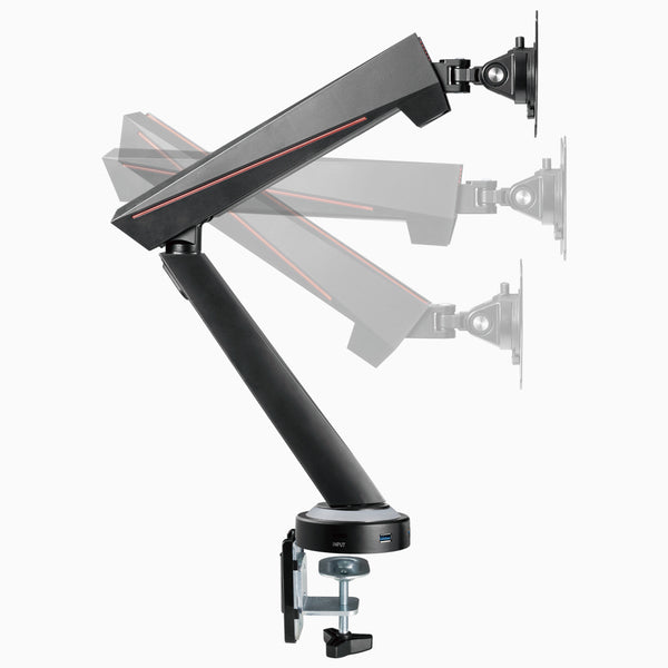 Adjustable gaming LED monitor arm