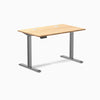 Desky Single Sit Stand Desk, Bamboo desktop, Space Gray frame