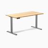 Desky Single Sit Stand Desk, Bamboo desktop, Space Gray frame