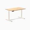 Desky Single Sit Stand Desk, Bamboo desktop, Wheat frame