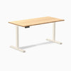 Desky Single Sit Stand Desk, Bamboo desktop, Wheat frame
