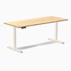Desky Single Sit Stand Desk, Bamboo desktop, Wheat frame