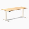 Desky Single Sit Stand Desk, Bamboo desktop, Wheat frame
