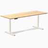 Desky Single Sit Stand Desk, Bamboo desktop, Wheat frame