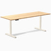 Desky Single Sit Stand Desk, Bamboo desktop, Wheat frame