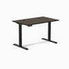 Desky Single Sit Stand Desk, Dark Bamboo desktop, Black frame