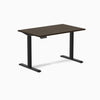 Desky Single Sit Stand Desk, Dark Bamboo desktop, Black frame