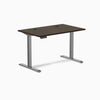 Desky Single Sit Stand Desk, Dark Bamboo desktop, Space Gray frame