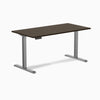 Desky Single Sit Stand Desk, Dark Bamboo desktop, Space Gray frame