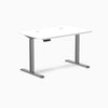 Desky Single Sit Stand Gaming Desk, White desktop, Space Gray frame
