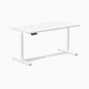 Desky Single Sit Stand Gaming Desk, White desktop, White frame