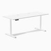 Desky Single Sit Stand Gaming Desk, White desktop, White frame