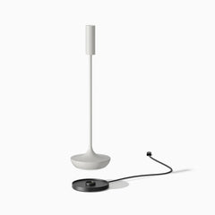 Desky slim cordless desk lamp with contact charging base in white