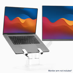 laptop mount in white with laptop