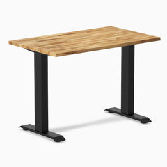 Desky Zero Mini Hardwood Office Desk, Acacia desktop, Matte Black frame