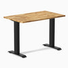 Desky Zero Mini Hardwood Office Desk, Acacia desktop, Matte Black frame