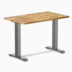 Desky Zero Mini Hardwood Office Desk, Acacia desktop, Space Gray frame