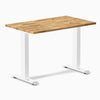 Desky Zero Mini Hardwood Office Desk, Acacia desktop, White frame