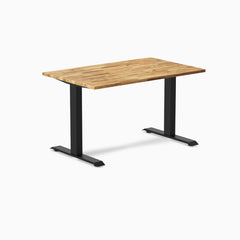 Desky Zero Hardwood Office Desk, Acacia desktop, Matte Black frame