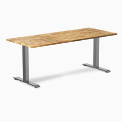 Desky Zero Hardwood Office Desk, Acacia desktop, Space Gray frame