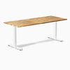 Desky Zero Hardwood Office Desk, Acacia desktop, White frame