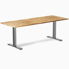 Desky Zero Hardwood Office Desk, Acacia desktop, Space Gray frame