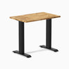 Desky Zero Mini Hardwood Office Desk, Acacia desktop, Matte Black frame