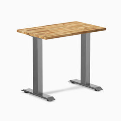 Desky Zero Mini Hardwood Office Desk, Acacia desktop, Space Gray frame