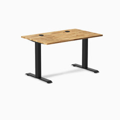 Desky Zero Hardwood Office Desk, Acacia desktop, Matte Black frame