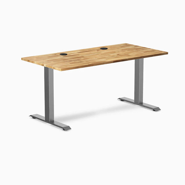 Desky Zero Hardwood Office Desk, Acacia desktop, Space Gray frame