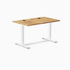 Desky Zero Hardwood Office Desk, Acacia desktop, White frame
