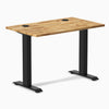 Desky Zero Mini Hardwood Office Desk, Acacia desktop, Matte Black frame