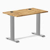 Desky Zero Mini Hardwood Office Desk, Acacia desktop, Gray frame