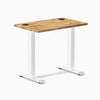 Desky Zero Mini Hardwood Office Desk, Acacia desktop, White frame