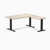 Desky Zero Laminate L-Shape Office Desk, Classic Oak desktop, Matte Black frame